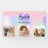 Geburtstag Foto rosa lila Empfang Banner (Horizontal)