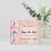 Geburtstag Foto Rose Save the Date Karte (Stehend Vorderseite)