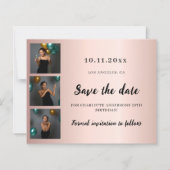 Geburtstag Foto Rose Save the Date Karte (Vorderseite)