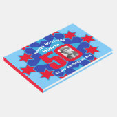 Geburtstag Foto Star Rot Blau Gästebuch (Ecke)