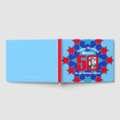 Geburtstag Foto Star Rot Blau Gästebuch (Voll)
