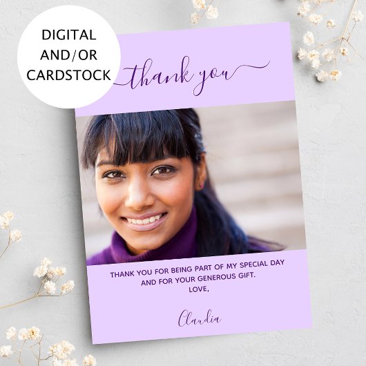 Geburtstag Foto violett lila vielen Dank Einladung