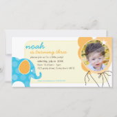 GEBURTSTAG FOTOKARTE: Elefant + Ballone 1 (Vorderseite)