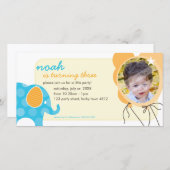 GEBURTSTAG FOTOKARTE: Elefant + Ballone 1 (Vorne/Hinten)