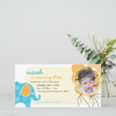 GEBURTSTAG FOTOKARTE: Elefant + Ballone 1 (Stehend Vorderseite)