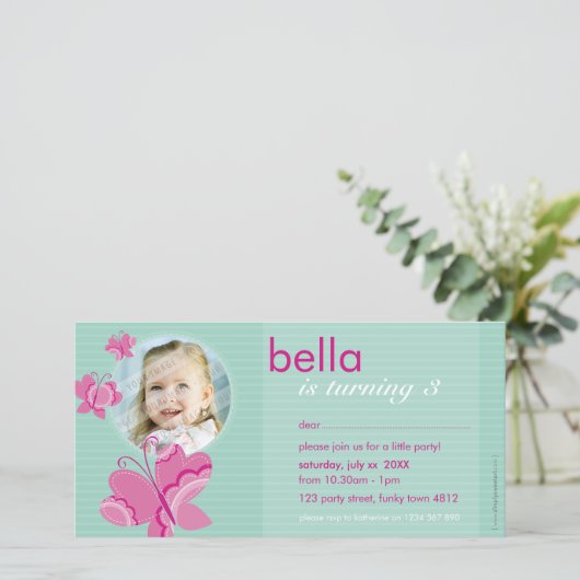 GEBURTSTAG FOTOKARTE:: flutterbyschmetterling 1 (Stehend Vorderseite)