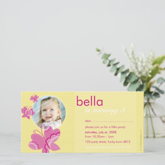 GEBURTSTAG FOTOKARTE:: flutterbyschmetterling 2 (Stehend Vorderseite)
