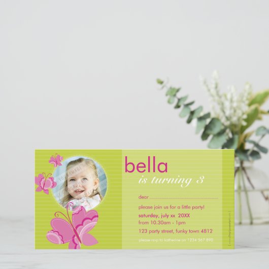 GEBURTSTAG FOTOKARTE:: Flutterbyschmetterling 4 (Stehend Vorderseite)