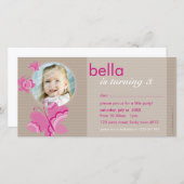 GEBURTSTAG FOTOKARTE:: flutterbyschmetterling 5 (Vorne/Hinten)