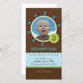 GEBURTSTAG FOTOKARTE: Ladybird circle 1P (Vorne/Hinten)