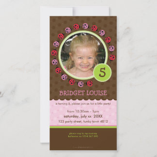 GEBURTSTAG FOTOKARTE: Ladybird circle 2P