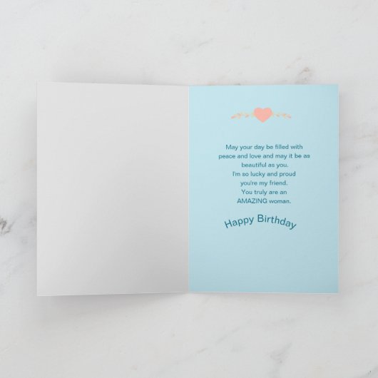 Geburtstag, Freund, Aquarellvögel und Blume Karte (Innenseite)