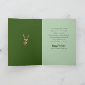 Geburtstag, Freund, Deer with Antlers in Bush Karte (Innenseite)