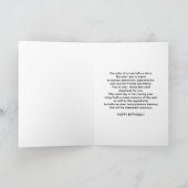 Geburtstag, Freund, rosa Rose auf schwarz Karte (Innenseite)