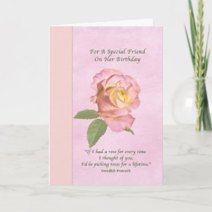 Geburtstag, Freund, Rose des Friedens Karte