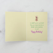 Geburtstag - Freundin - Kitty Cat Celebrating Karte (Innenseite)