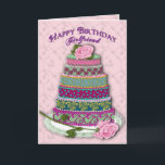 GEBURTSTAG - FREUNDIN - MULTI REIHE VERZIERTER KARTE<br><div class="desc">SÜSSER WEIBLICHER GEBURTSTAGS-GRUSS MIT MULTI-TIERD VERZIERTE KUCHEN - SEHEN SIE ANDERE GEBURTSTAGSKARTEN DAS GLEICHE BILD,  GEHEIMNIS-KAMERAD,  SCHWESTER,  FREUNDIN,  TOCHTER,  SCHWÄGERIN,  MUTTER</div>