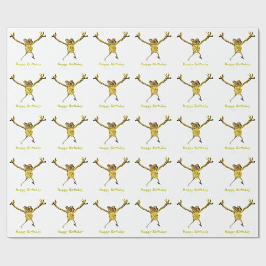 Geburtstag, Froschtier Geschenkpapier (Flach)