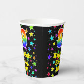 Geburtstag: Fun Stars Muster und Regenbogen 89 Pappbecher (Rechts)