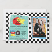 Geburtstag Fünfzigerjahre Retro Rock'n'Roll Invite Einladung (Vorderseite)