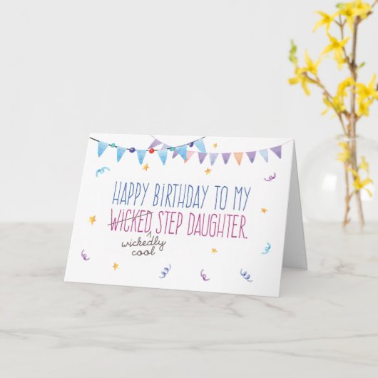 Geburtstag, Funny - (Wicklerisch Cool) Steptochter Karte (Gelbe Blume)