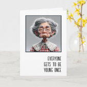 Geburtstag für alte Dame Karte (Gelbe Blume)