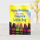 Geburtstag für Boys Creative Crayons Karte (Gelbe Blume)