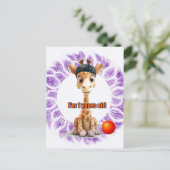 Geburtstag für Boys Giraffe Postkarte (Stehend Vorderseite)