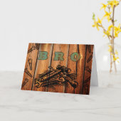 Geburtstag für Bro / Bruder, Werkzeuge und Holz Karte (Gelbe Blume)
