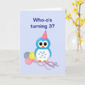 Geburtstag für drei Jährige Karte (Gelbe Blume)