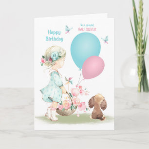 Geburtstag für ein halbes Schwester Little Girl mi Karte