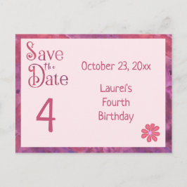 Geburtstag für ein Mädchen Save the Date Ankündigungspostkarte