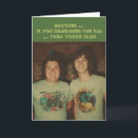 Geburtstag, für einen Bruder, erinnere dich an die Karte<br><div class="desc">Zwei Typ aus den 1970er Jahren,  mit eisernen Löchern auf ihren T - Shirt,  machen einen lustigen Geburtstagsgruß für jeden Geschwister.</div>