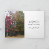 Geburtstag für einen Freund, fallen Bäume. Karte (Innenseite)