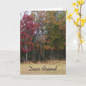 Geburtstag für einen Freund, fallen Bäume. Karte (Gelbe Blume)