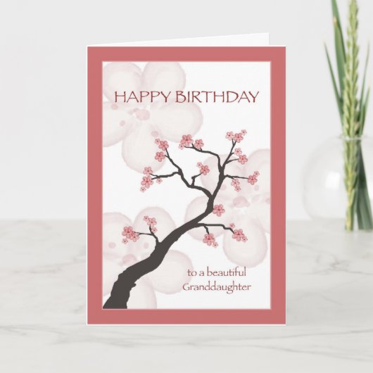 Geburtstag für Enkelin, Chinesischer Blossom-Baum Karte (Vorderseite)