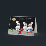 Geburtstag für Grandson Grußkarten Karte<br><div class="desc">Wünschen Sie Ihrem Enkel einen guten 2. Geburtstag mit einer Karte mit drei bezaubernden Marinebussastronauten,  die gerade auf dem Mond gelandet sind. Einige Elemente von La galerie de Jackie/Scrappin Doodles/J. Rett Graphics</div>