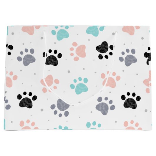 Geburtstag für Hunde, Hundepferdmuster Große Geschenktüte (Vorderseite)