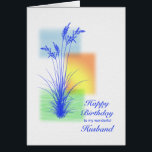 Geburtstag für Husband, Grasszene<br><div class="desc">Eine schöne Geburtstagskarte für einen Ehemann. Eine Szene mit Silhouette Gras und einer stilisierten Landschaft. Eine schöne ruhige Umgebung,  um ein Gefühl der Ruhe zu fördern. Ein schöner Vers im Inneren vervollständigt diese Geburtstagskarte,  um "Happy Birday" zu sagen.</div>