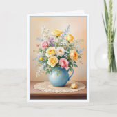 Geburtstag für ihr Bouquet von Rose & Wildblumen Karte (Vorderseite)