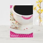 Geburtstag für Ihrlippenstift auf Kaffeetasse Karte (Gelbe Blume)