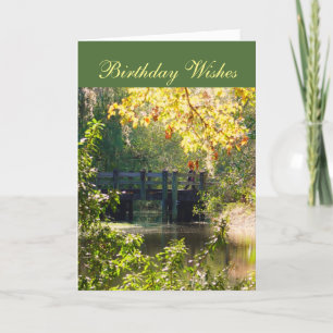 Geburtstag, für jede Person, Brücke über den See. Karte