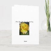 Geburtstag für jeden, gelbe Rose. Karte (Rückseite)