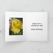 Geburtstag für jeden, gelbe Rose. Karte (Innenseite)