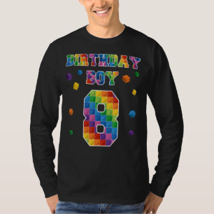 Geburtstag für Junge 8 Jahre Geburtstag Gebäude Bl T-Shirt