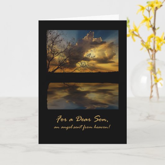 Geburtstag für Sohn, drastischen Sonnenuntergang Karte (Gelbe Blume)