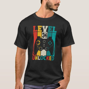 Geburtstag Gaming Geburtstag Stufe 34 Unabgeschlos T-Shirt