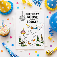 Geburtstag-Gans auf freiem Fuß! Karte