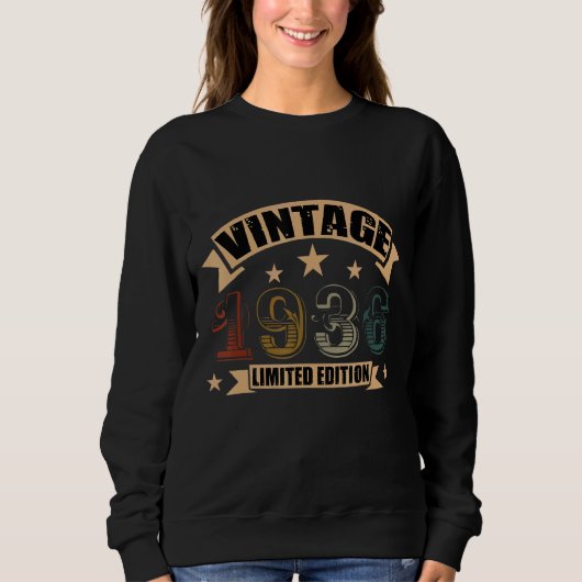 Geburtstag Geboren 1936 Vintag Sweatshirt (Vorderseite)