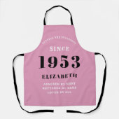 Geburtstag Geboren 1953 Pink Black Lady's Schürze (Vorderseite)
